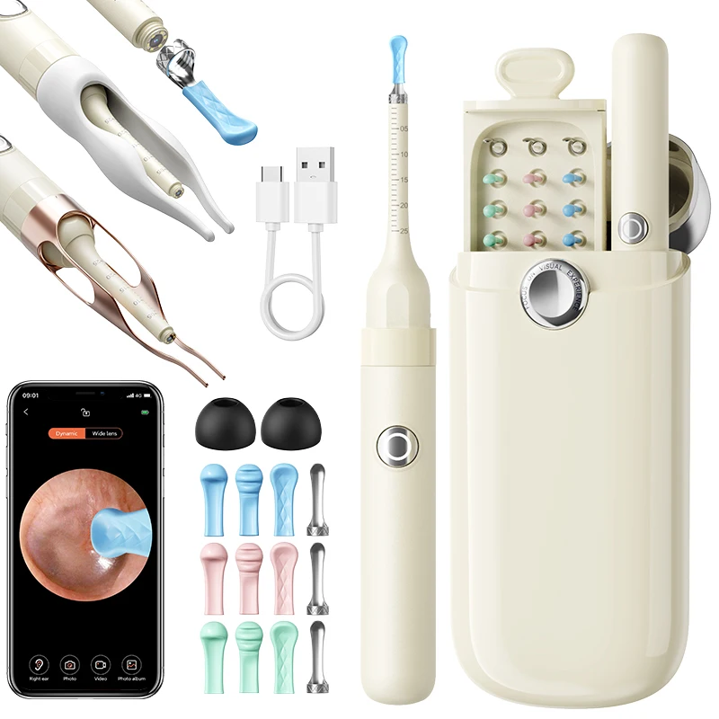 

Ear Wax Removal with 8M HD Camera Ears Wax cleaner Kit with 12pcs Replacement suit for Whole Family Earwax Removal Tool