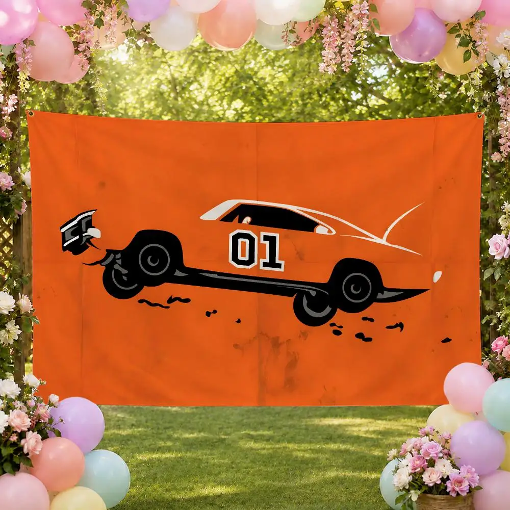 Series Popular The Dukes of Hazzard Flags Fan Banner Tapestry Wall Hanging Garage BarDorm Camp Party Outdoor Home Decor Gift