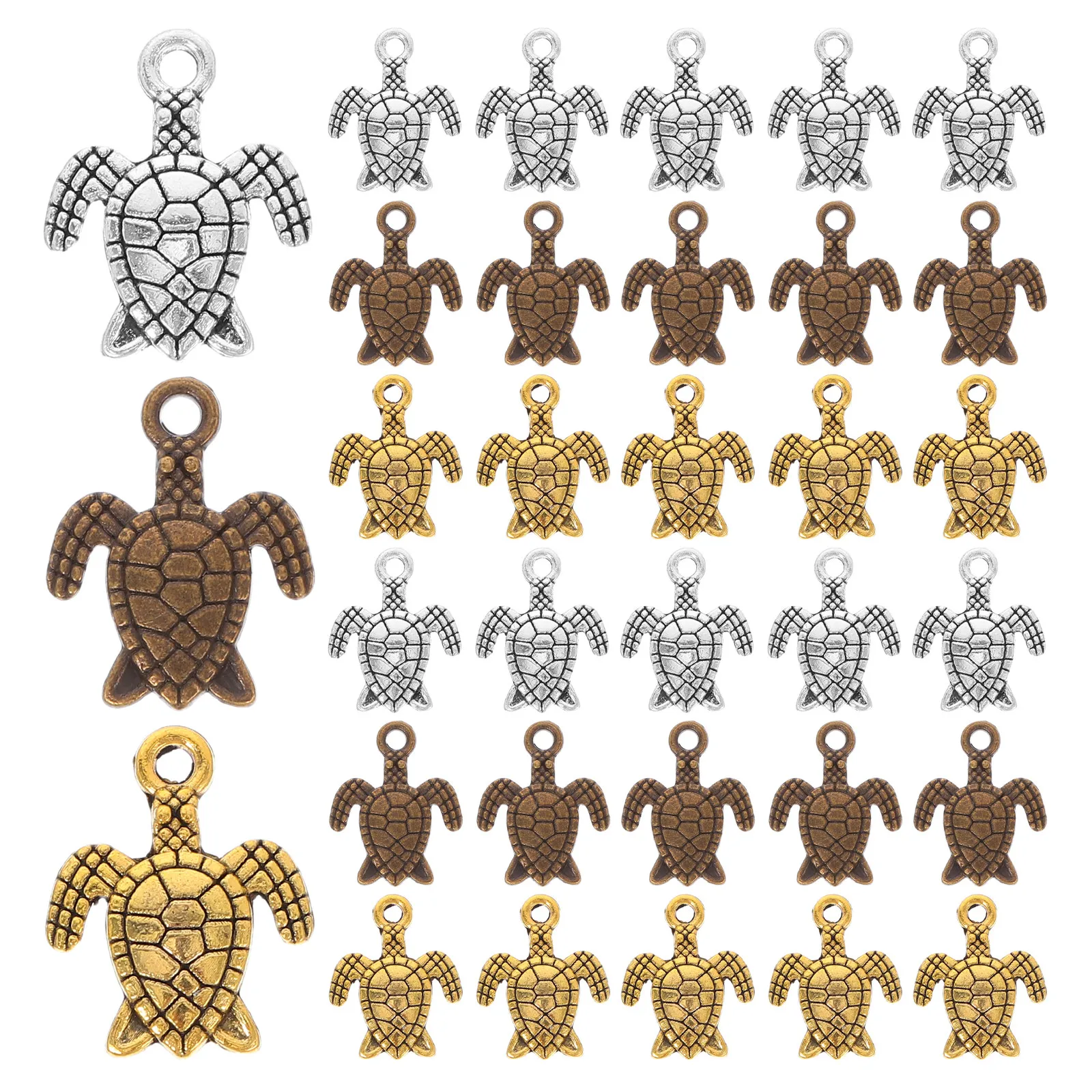 

80Pcs Vintage Alloy Turtle Charms Mini Sea Turtle Pendants for Necklace Bracelet Keychain Jewelry Making Supplies