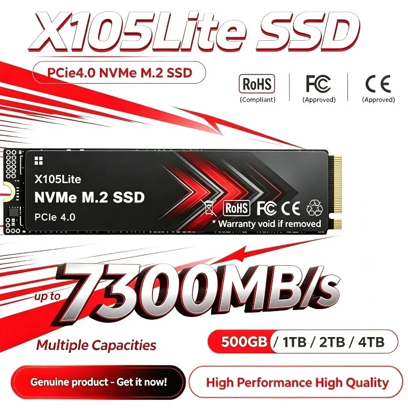 X105Lite NVME SSD M2 NVMe Portable Hard Drive Solid State Disk PCIE4.0 up to 7300MB/s 500GB 1TB 2TB 4TB for Laptop Desktop