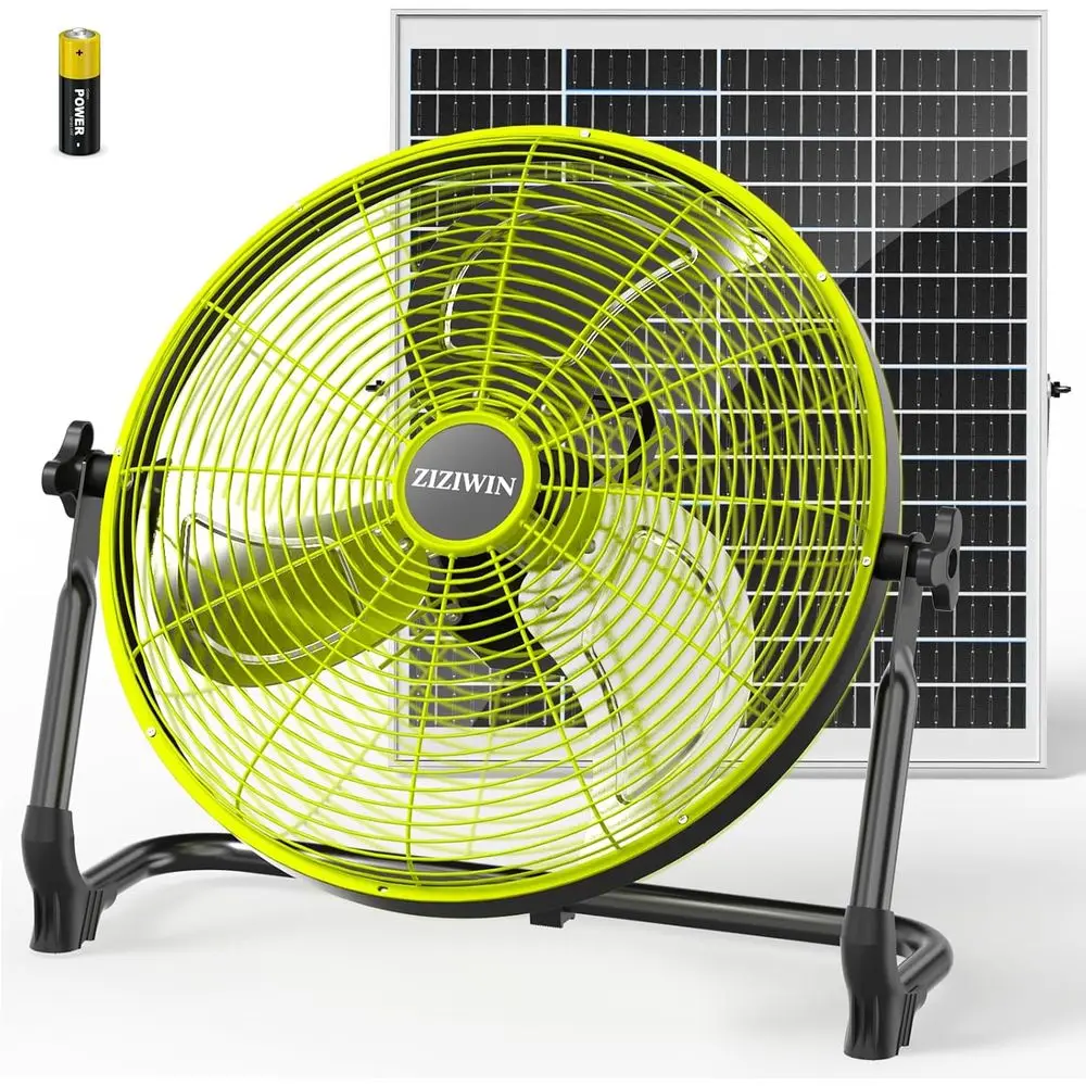 

14" r an, 25W r Powered CordlGreenhouse an, Rechargeable Battrey, Portable, 360° , 8~60H Runtime, or Outdoor Camping Gazebo Chic