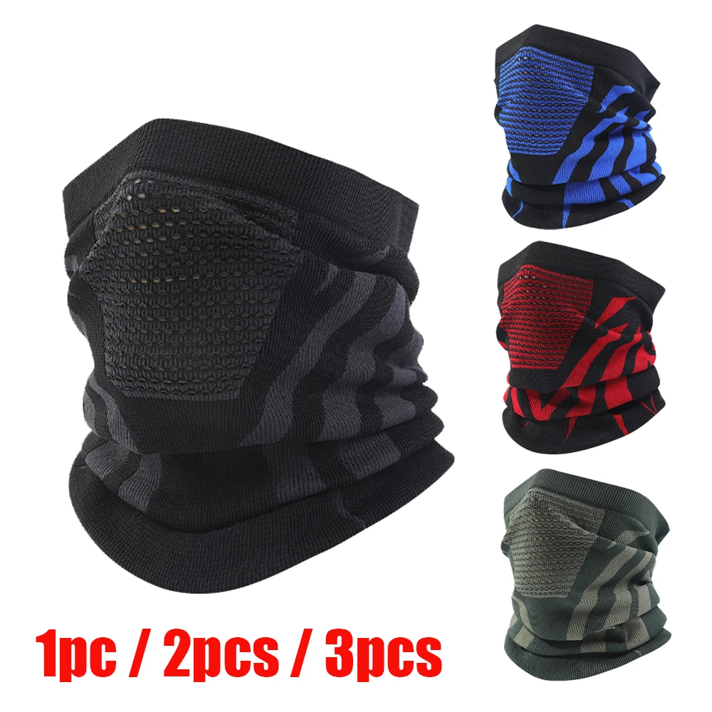 

1pc/2pcs/3pcs Windproof Warm Half Face Mask Scarf Unisex Running Cycling Skiing Mask Elastic Breathable Bicycle Motorcycle Mask
