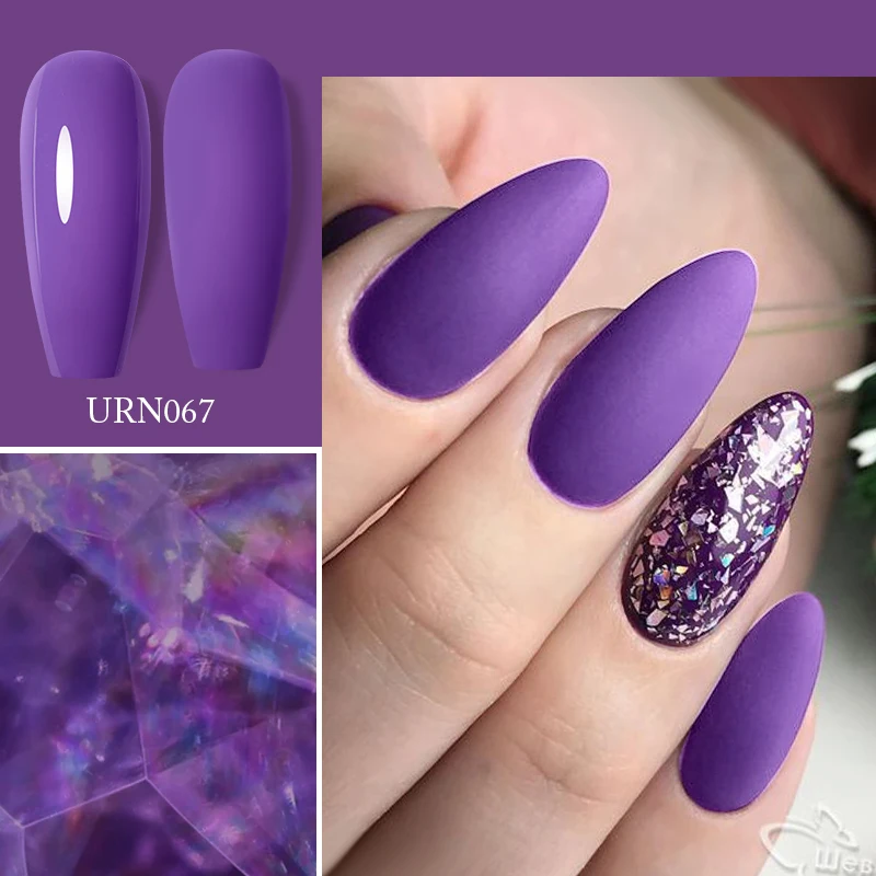 UR SUGAR 7.5ml Solid Puprle Color Gel Nail Polish Winter Nail Color Matte Nail DIY Nail Art Purple Series UV LED Soak Off