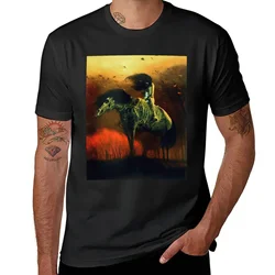 harajuku  men clothing New Dzislaw Beksinski art T-Shirt Oversized t-shirt plus size tops summer clothes Men's long sleeve