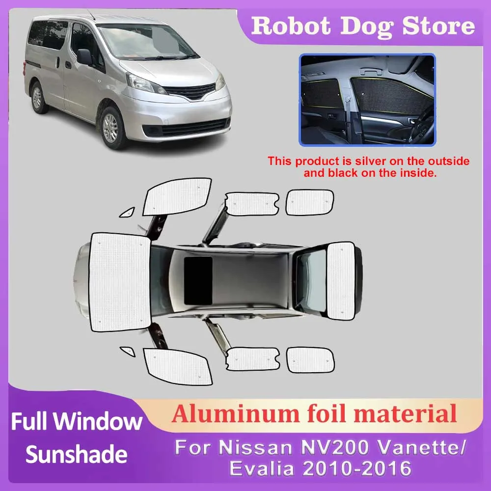 Car Sunshade For Nissan Evalia NV200 Body Kit 2010-2016 Full Privacy Window Visors Windshield Curtain Sun Covers Car Accessories