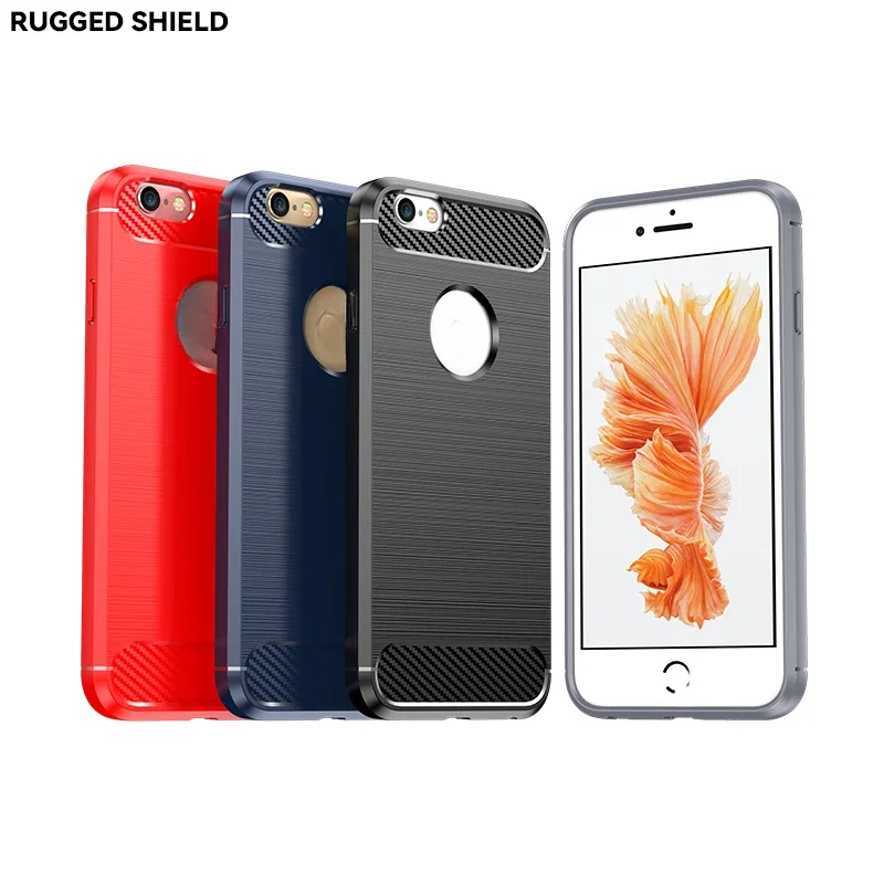 Carbon Fiber Silicone Frosted Case for iPhone6/6s/6 plus/6s plus Soft Shockproof Anti fingerprint ultra-thin full package Cover