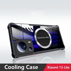 Cooling Case For Xiaomi 13 Lite Case Graphene Aluminum Alloy Game Heat Dissipation Rugged Cover For Xiaomi Mi 13 Lite 5G Bumper