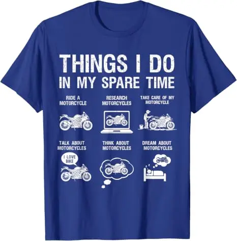 Y2k Motorradliebhaber Motorradfahrer ‌ Life T-Shirt, Humor, Dinge, die ich in meiner Freizeit mache, Biker, Motorradfahrer, Reiten, Herrenbekleidung – Detail 15