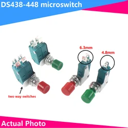 Red/green hat DS438-448 since the reset button at micro switch opening 12 mm Feet 4.8/6.3 mm wide Single/double