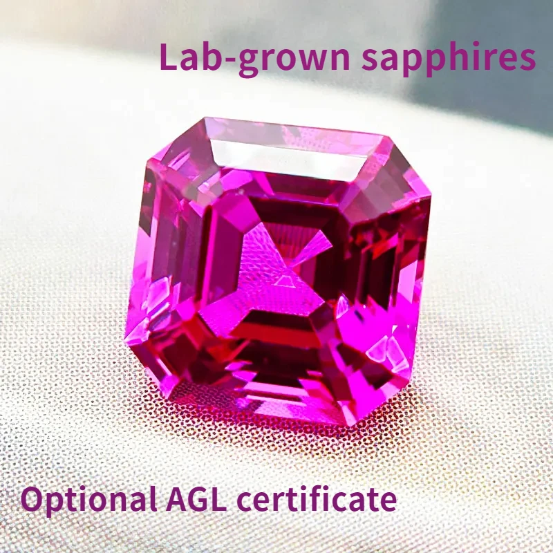 

Lab Grown Sapphire Bright Pink VVS1 Square Ascher Cut with Certificate for Jewelry Setting Making at Wholesale Price