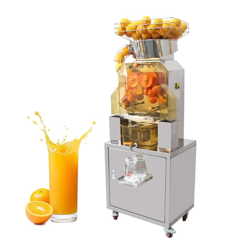 Commercial Automatic Feeding Juice Extractor 3‑Speed 370W Stainless Steel Juicer With Water Tap For Orange Lemon Pomegranate
