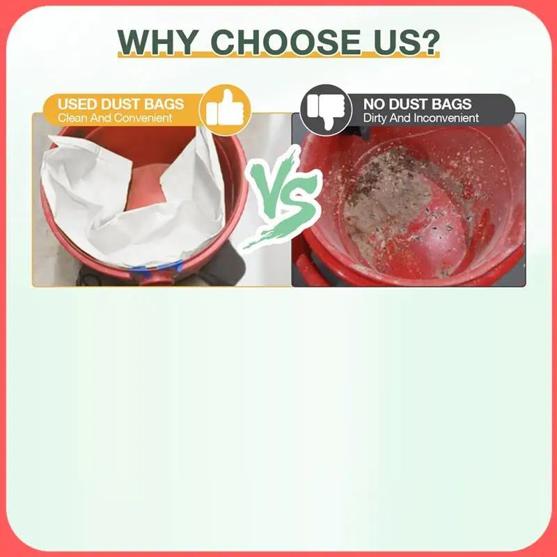 

AA89-8PCS 10-14 Gallon Vacuum Bags For Shop Vac Bags, Disposable Wet Dry Vaccum Collection Bags Replace Part Type 90672