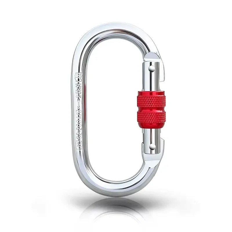 Custom 25KN Self-locking Rock Climbing Steel Oem Carabiner for Outdoor and Emergency Rescue