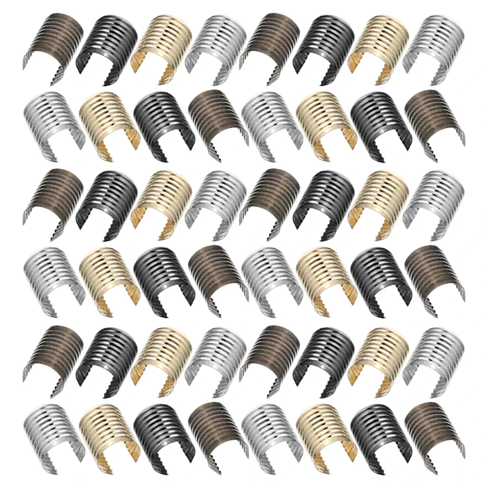 240pcs Rope Clip Hardware Cylindrical Crimps Cord End Fasteners Metal Wire Clamps Tassel Design Stable Secure Compatibility