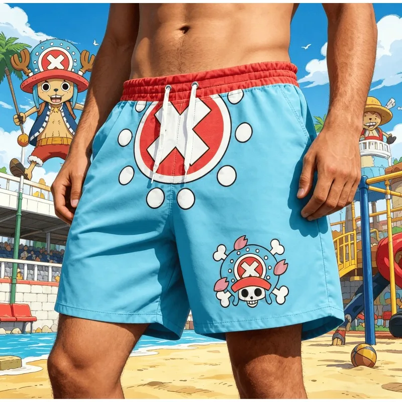 2026 New ONE PIECE Tony Tony Chopper Men's Performance Gym Shorts Summer Quick-dry Comfy Lightweight Beach Shorts Breathable
