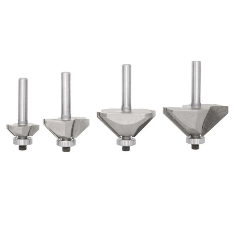 4 Cái 45 Độ Chamfer Bevel Router Bit Chamfer Router Bit với Shank Dropship