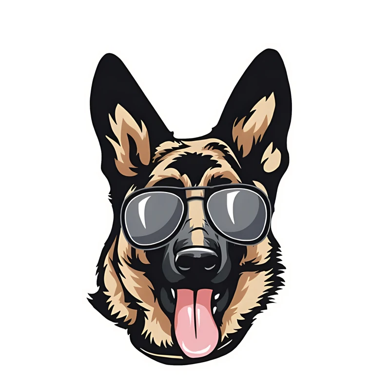 

GS45# German Shepherd Cool Companion Stickers Car Decals, Weather-Resistant Vinyl Stickers for Windows, Bumper,