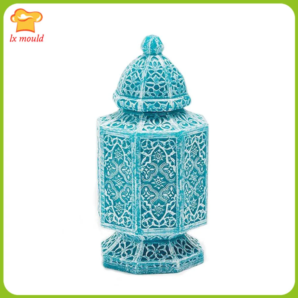 Large Geometric Candle Mold Silicone Lace Pattern Tapered Candle Home Religious Decoration Mould