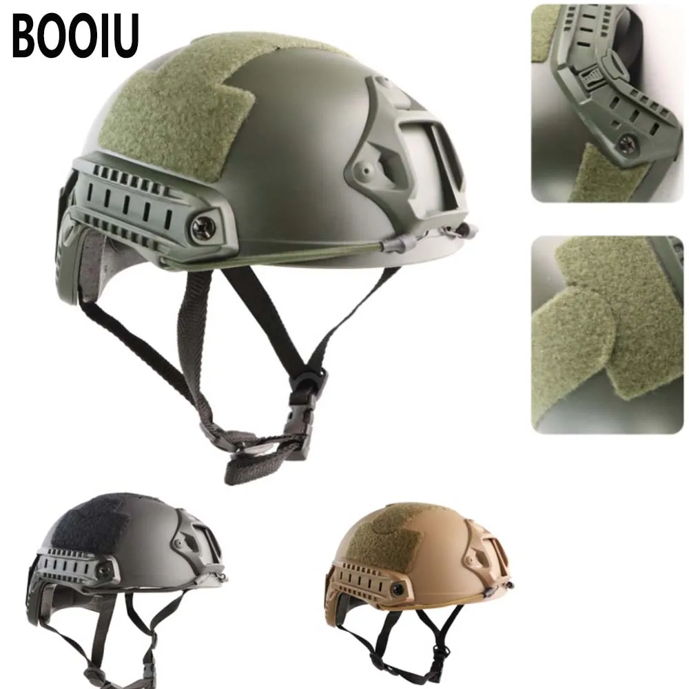 BOOIU Airsoft Fast MH Tactical Helmets Style Simple Quick Version Protective Gear for Outdoor Sports Paintball Games