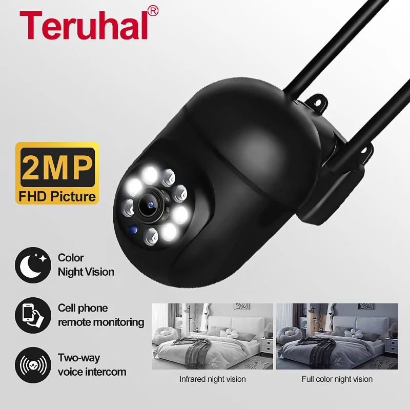 

1080P HD Беспроводная Wi-Fi камера ночного видения умная IP-камера для домашней безопасности AI отслеживание человека наружная камера видеонаблюдения