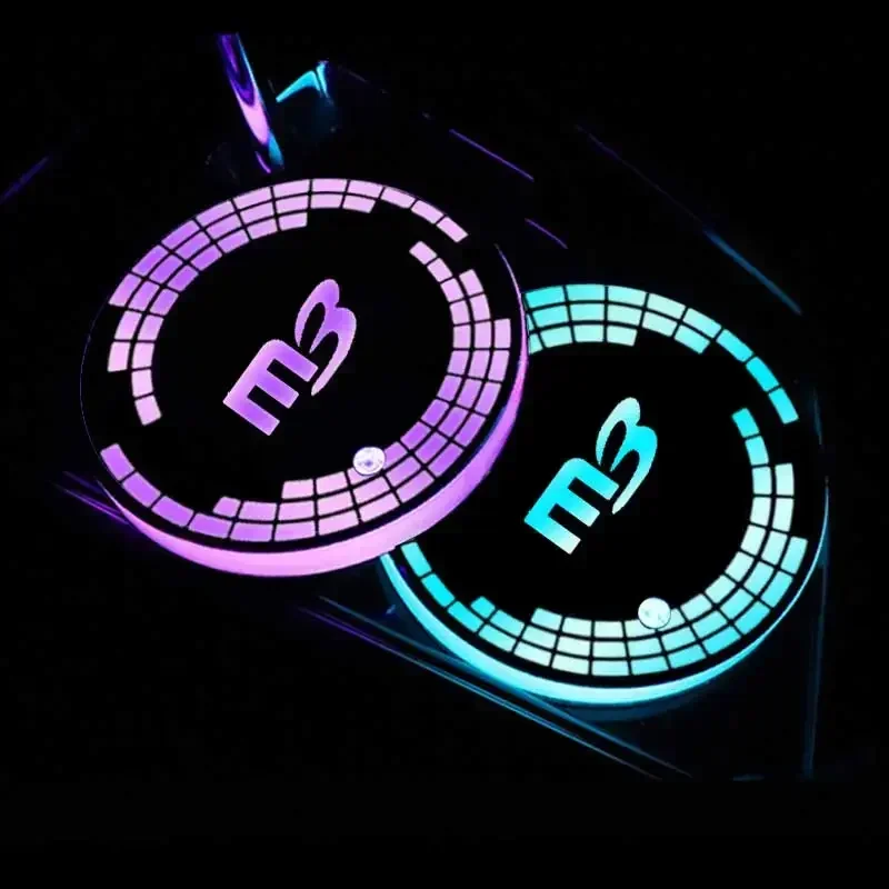 Multi-color Car Coaster Holder Light LED Car Water Cup Mat for M3 MX5 CX7 CX5 CX9 323 RX8 626 CX30 Bt50