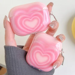 Attractive pink heart patterned case AirPods1/2 AirPods3 AirPods pro and pro2 TPU headphone covers