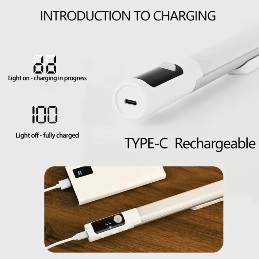 Type C Rechargeable Motion Sensor Light Magnetic USB Rechargeable Desk Lamp Motion Sensor LED Display LED Digital Display