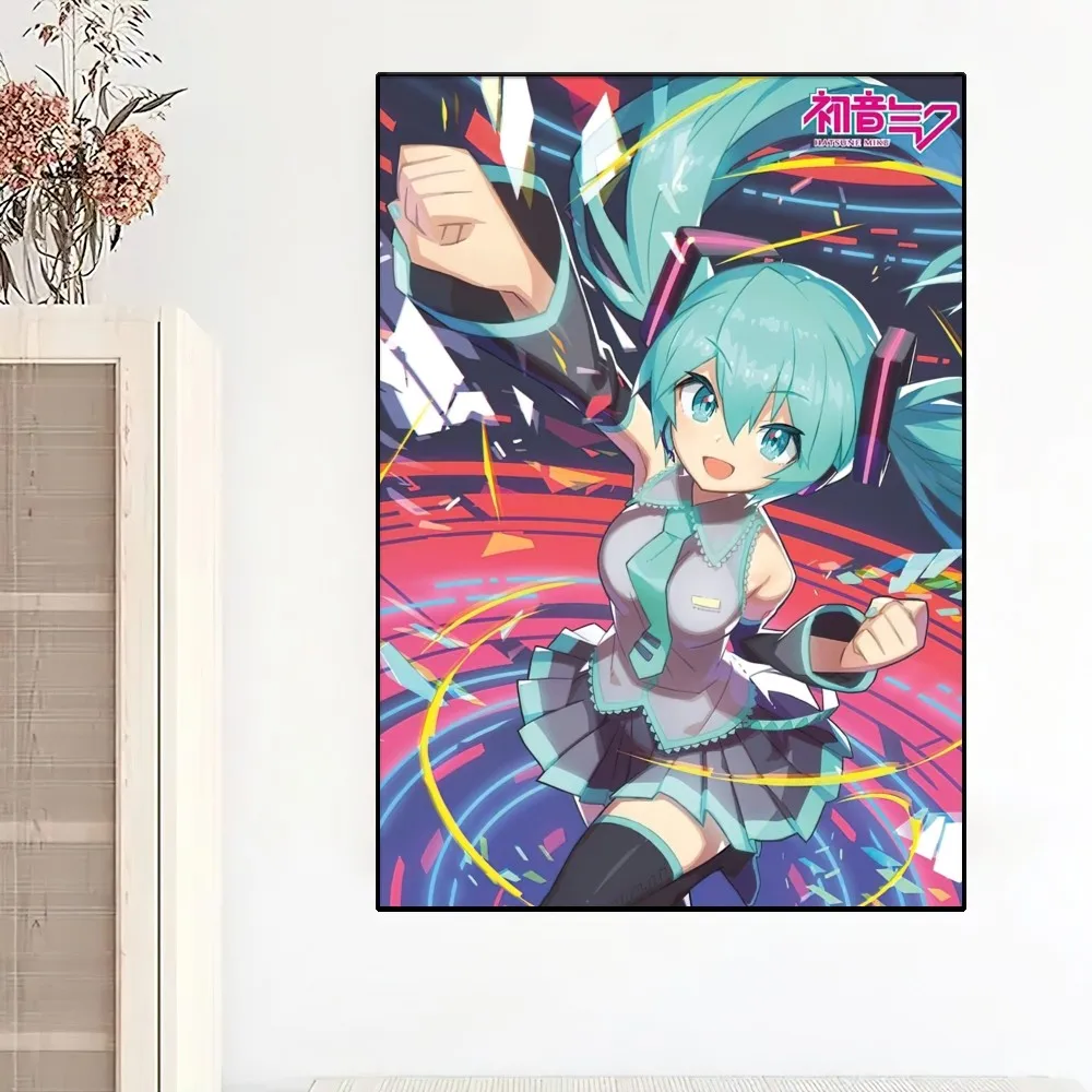 Bilibili H-Hatsune Miku Cute Poster Painting Wall Pictures For Living Room Decor Sticker