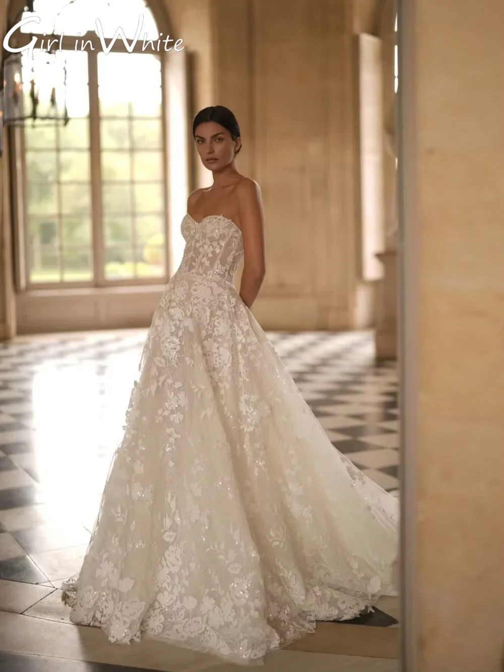 A-line Long Wedding Dress With Detachable Jacket High Neck Lace Appliques Customized Long Sleeves Wedding Dress Bridal Gown 2025