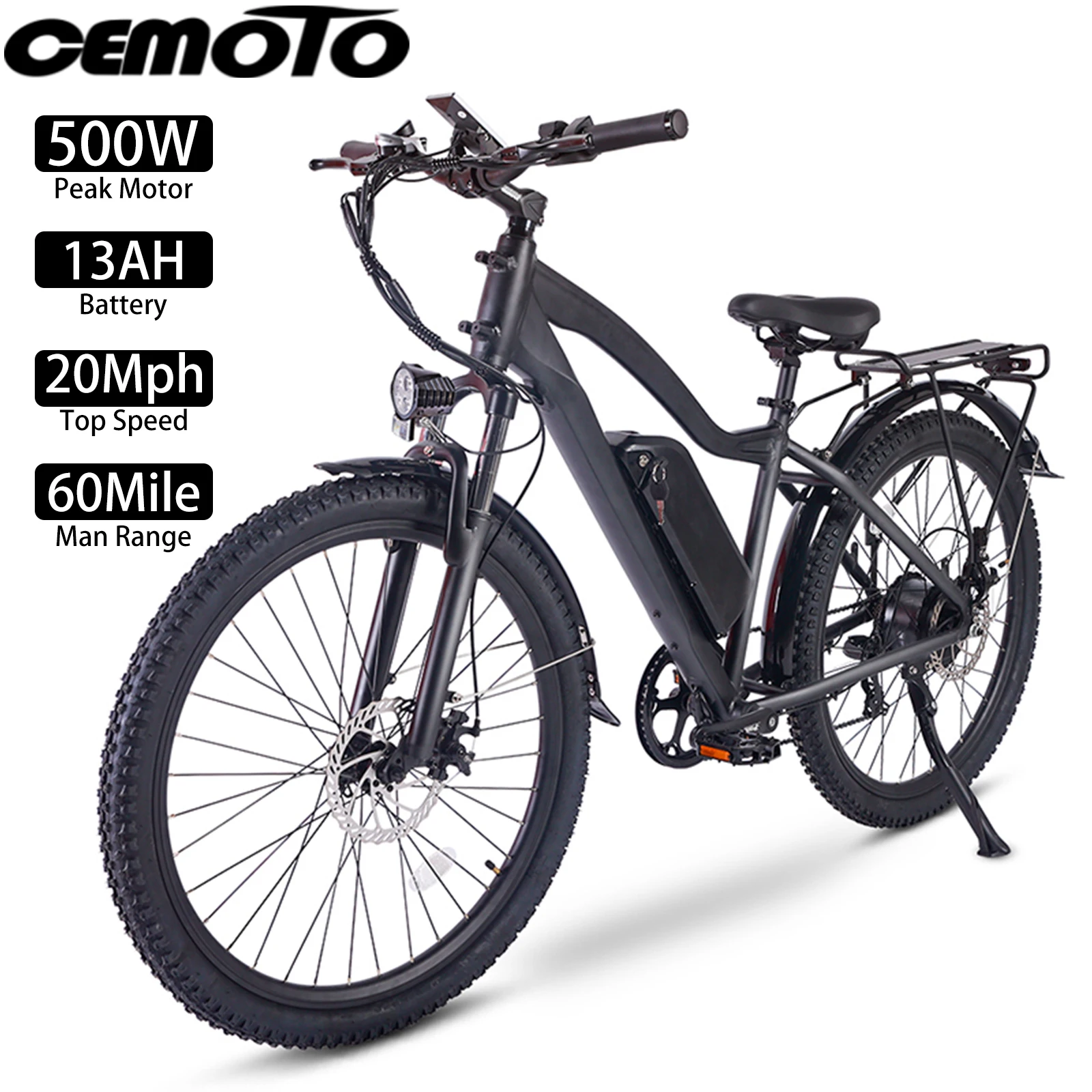 

Электрический велосипед 500 Вт, 20 миль в час, 60 миль, 26-дюймовый городской пригородный велосипед, 48 В, 13 Ач, новый электровелосипед 2025 года