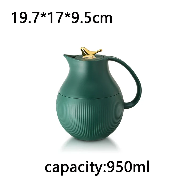 950ml Retro Insulated Flask Kettle Vacuum Thermal Water Coffee Carafe Household Portable Tea Pot Hot Water Bottle