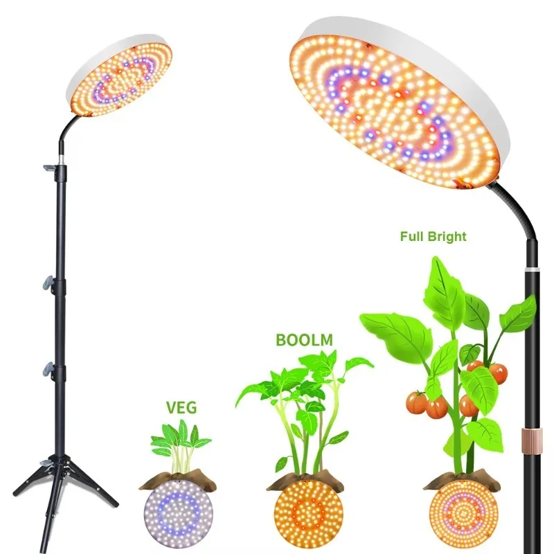 

2025 New Design Round 80W Sunlight Full Spectrum Multi-Installation Ways LED Grow Lamp or Indoor Plants