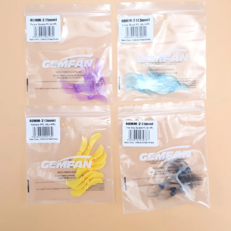 QY 8個入り Gemfan 1610 ドローンプロペラ 1.6x10 40MM 2枚羽根 1mm 1.5mm CCW/CW RC FPVレーシング フリースタイルドローン Mobula7交換用