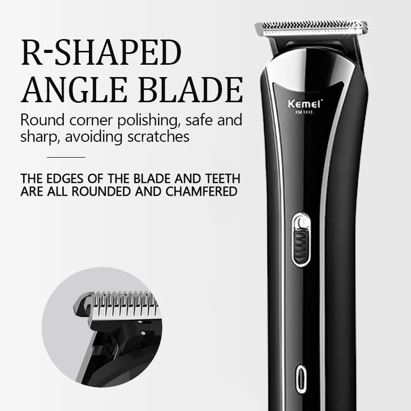 Kemei Electric Hair Clipper Rechargeable Electric Push Clipper KM-1418 Hair Clipper Shaver Nose Hair Clipper 3-in-1 Styling Tool