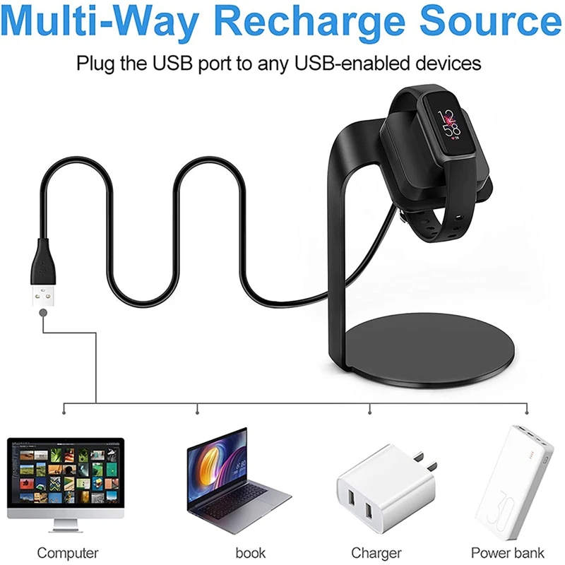 شاحن قفص الاتهام ل Fitbit Luxe Smartwatch ، شحن كابل ، مهد ، تهمة 5 ، 2021