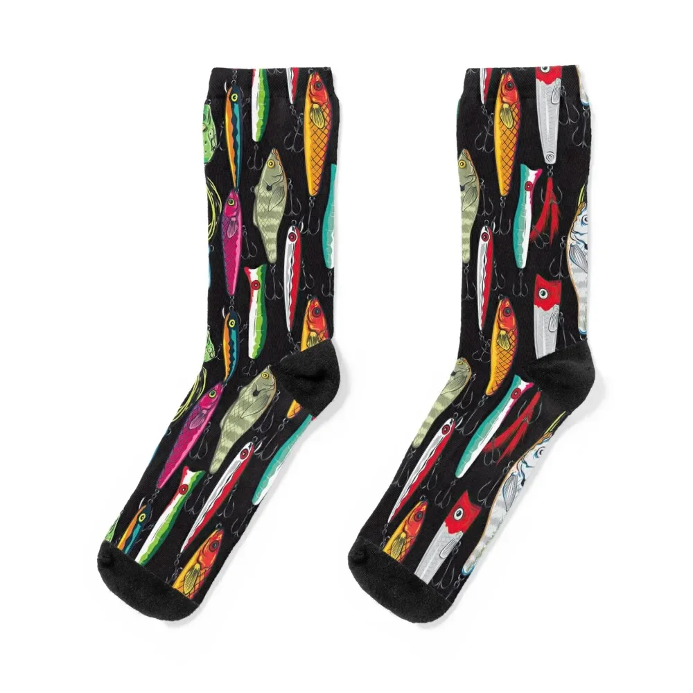 

Fish Bait On Black Socks Climbing sheer Men's Socks Women's