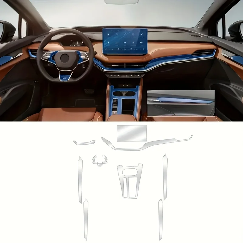 Für Skoda ENYAQ IV 2021-2024 TPU Schutz Film Vollen Satz Kratzfeste Mittelkonsole Bildschirm Auto Innen Zubehör