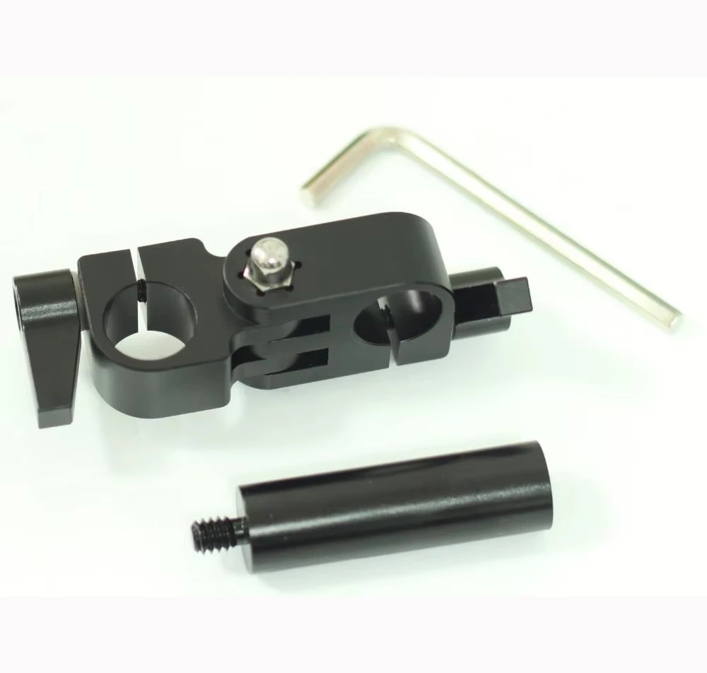 Rotated Rod Clamp With 1/4 female to male rod For Follow Focus DSLR Rig Rail, 1/4-20 thread to 15mm rod clamp adapter unit