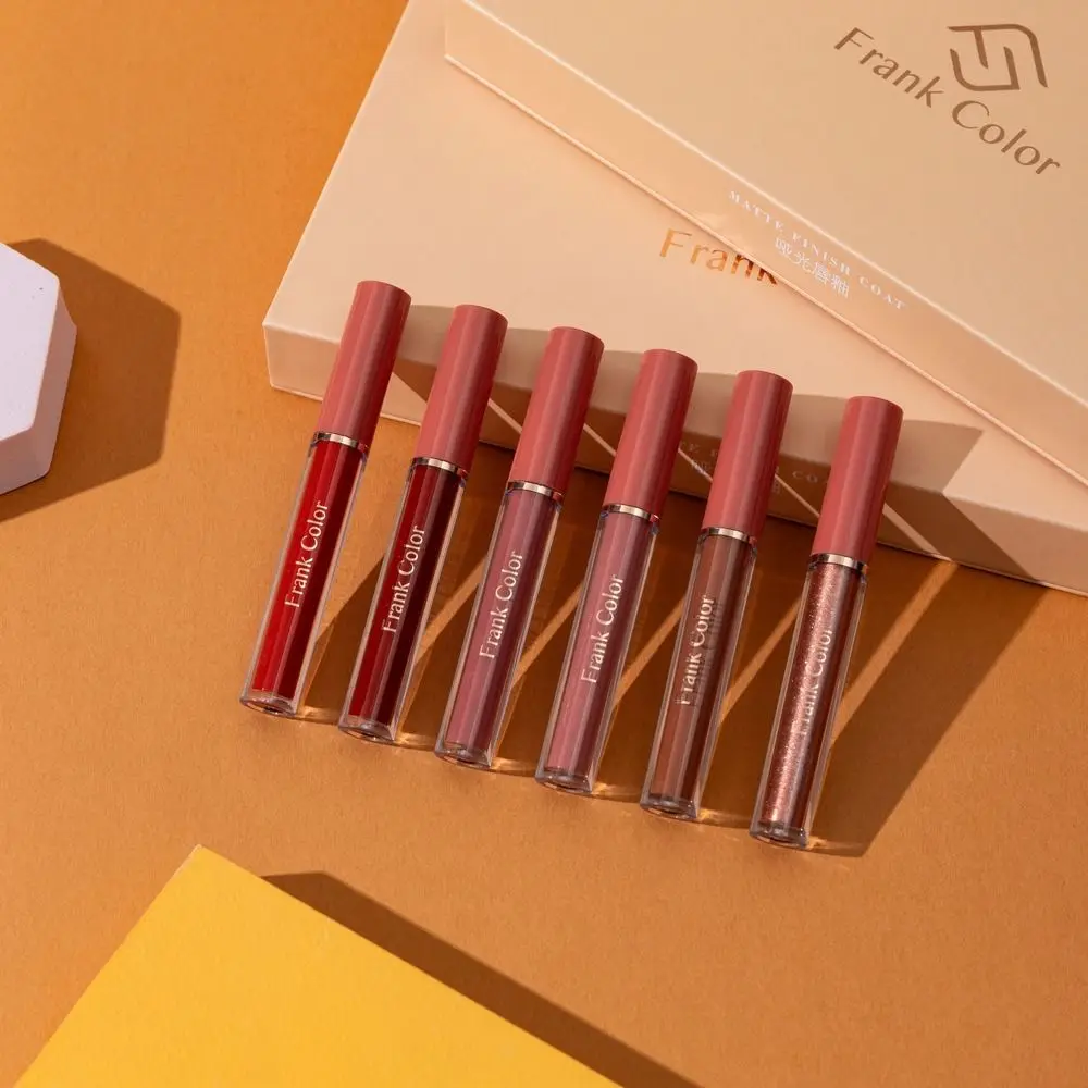 

12PCS Soft Mist Matte Velvety Lip Glaze Easy To Color Not Fading Matte Lipstick Suit Non-Stick Cup Waterproof Liquid Lipstick