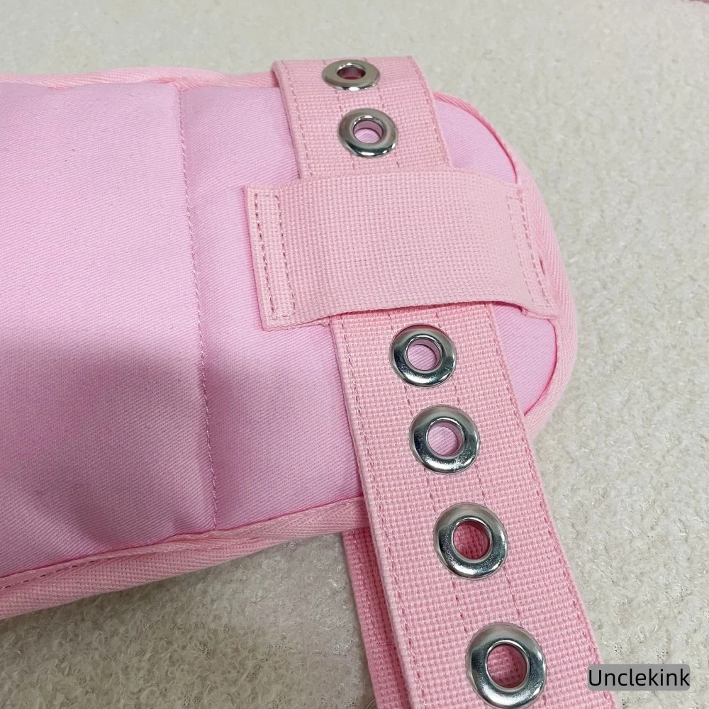 Pink Restraint Gloves with Magnetic Locking Soft Padded Cotton Adjustable Buckle Wrist Cuffs for Patient Safety Anti-Scratch - view 6