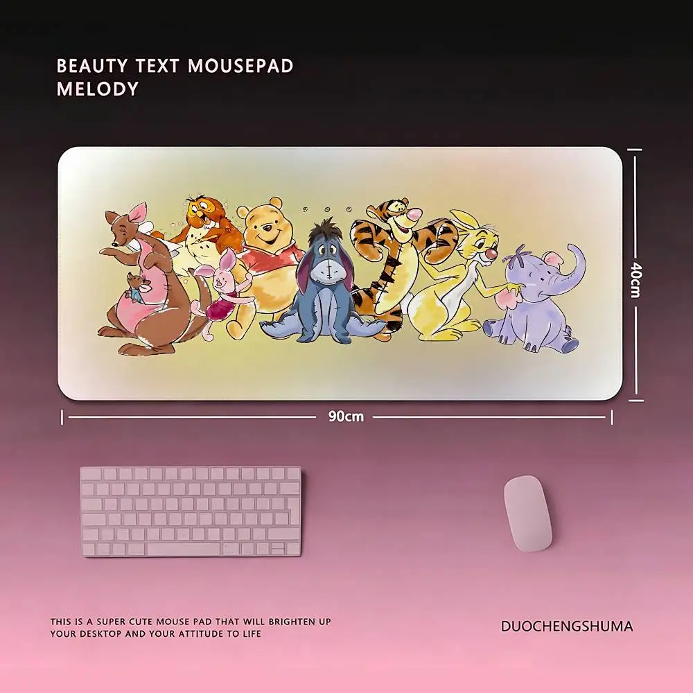 Cute Cartoon-W-winnie The-PoohS Classic Mouse Pad Computer Mat Deskpad Laptop Keyboard Mat Office Large Landscape Mousepad