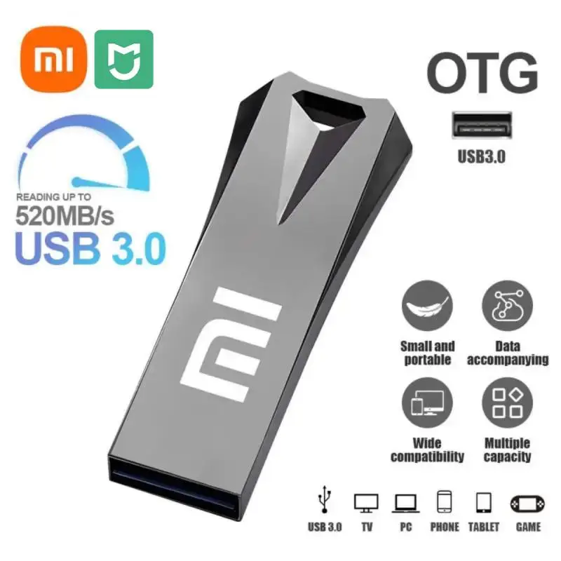 샤오미 미지아 펜 드라이브 USB 3.0 플래시 디스크 키, USB 2TB, 1TB, USB 메모리 플래시 메모리 카드, 노트북용 창의적인 선물 