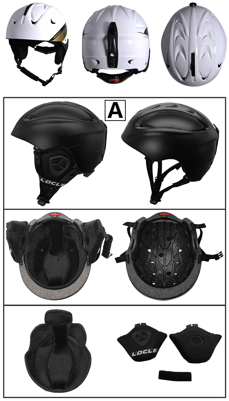 LOCLE Skihelm Herren Damen Integral geformter Kinder Kinder Skihelm Skateboard Ski Snowboard Motorrad Schneemobil Helm – Detail 10