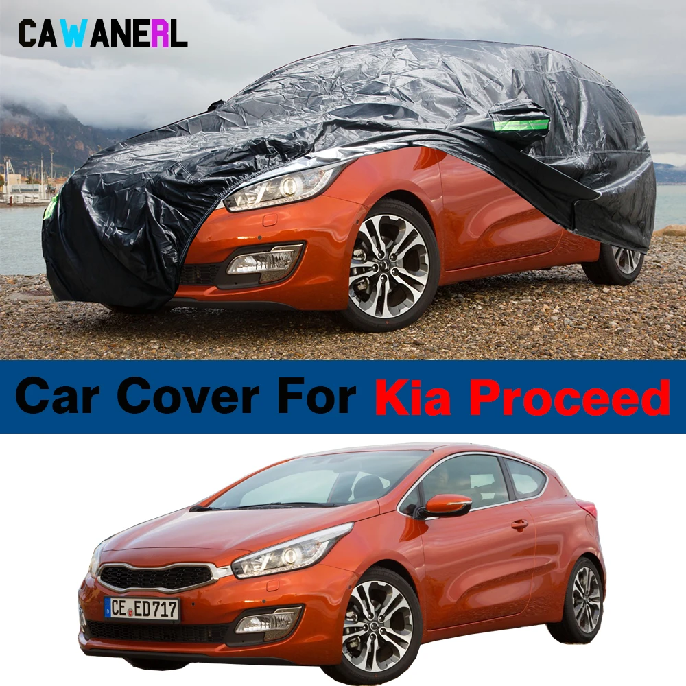 Full Waterproof Car Cover For Kia Proceed 2018-2024 Outdoor Anti-UV Sun Snow Rain Scratch Resistant Dustproof Auto Cover