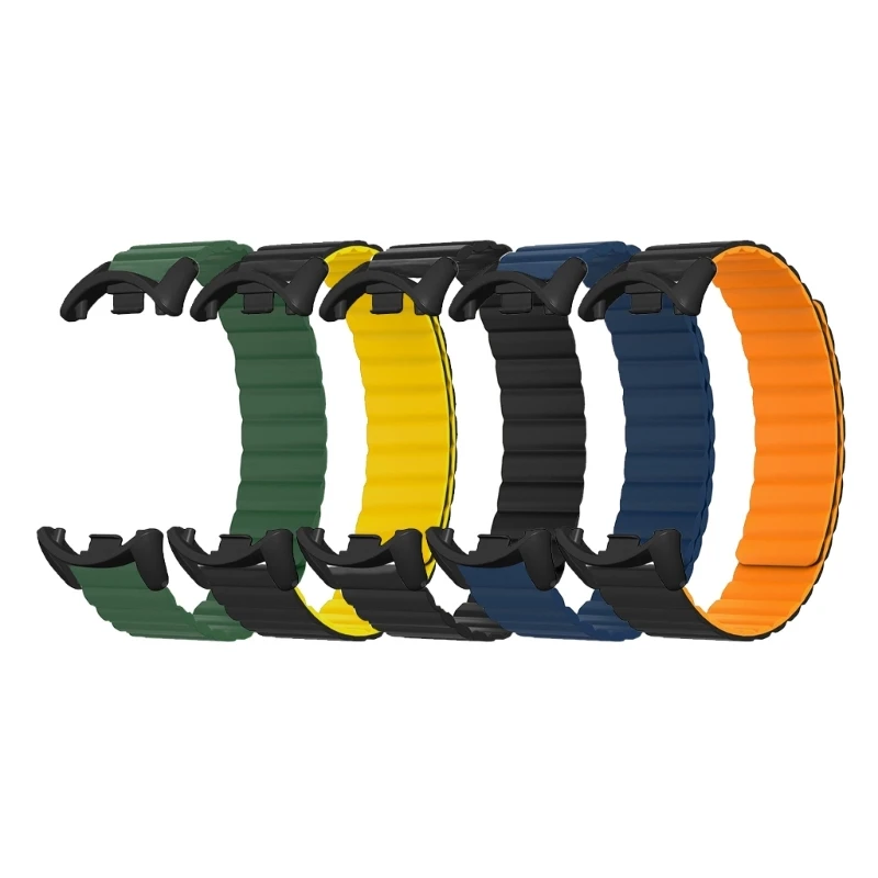 샤오미 미 밴드 8 용 마그네틱 실리콘 스트랩, 스마트워치 밴드, 내구성 팔찌 시계 패션 벨트, 내마모성 손목 밴드