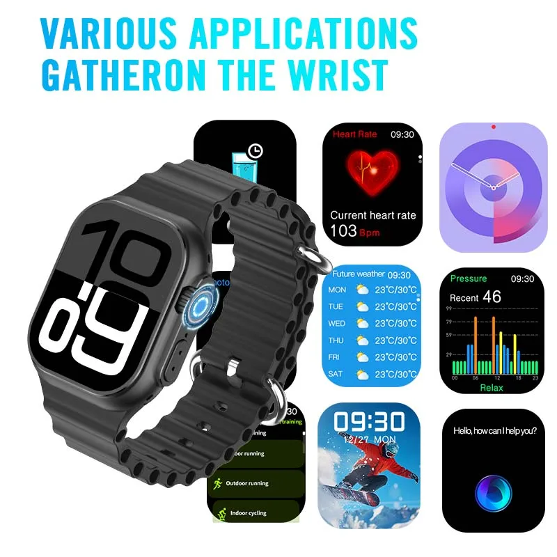 

WM Smart Watch for Women Men 2.01" HD Screen Fitness Tracker for Android & iOS Phones Waterproof Sport Watches With Earphone W66