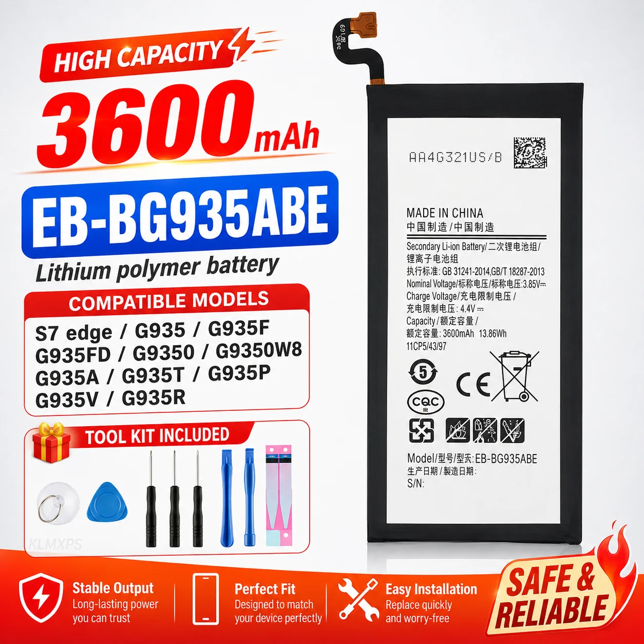 Durable Replacement Battery for Samsung Galaxy S Series S6 Edge Plus S7 Edge S8 Plus S9 Plus S10E S10  J5 Pro J7 Pro