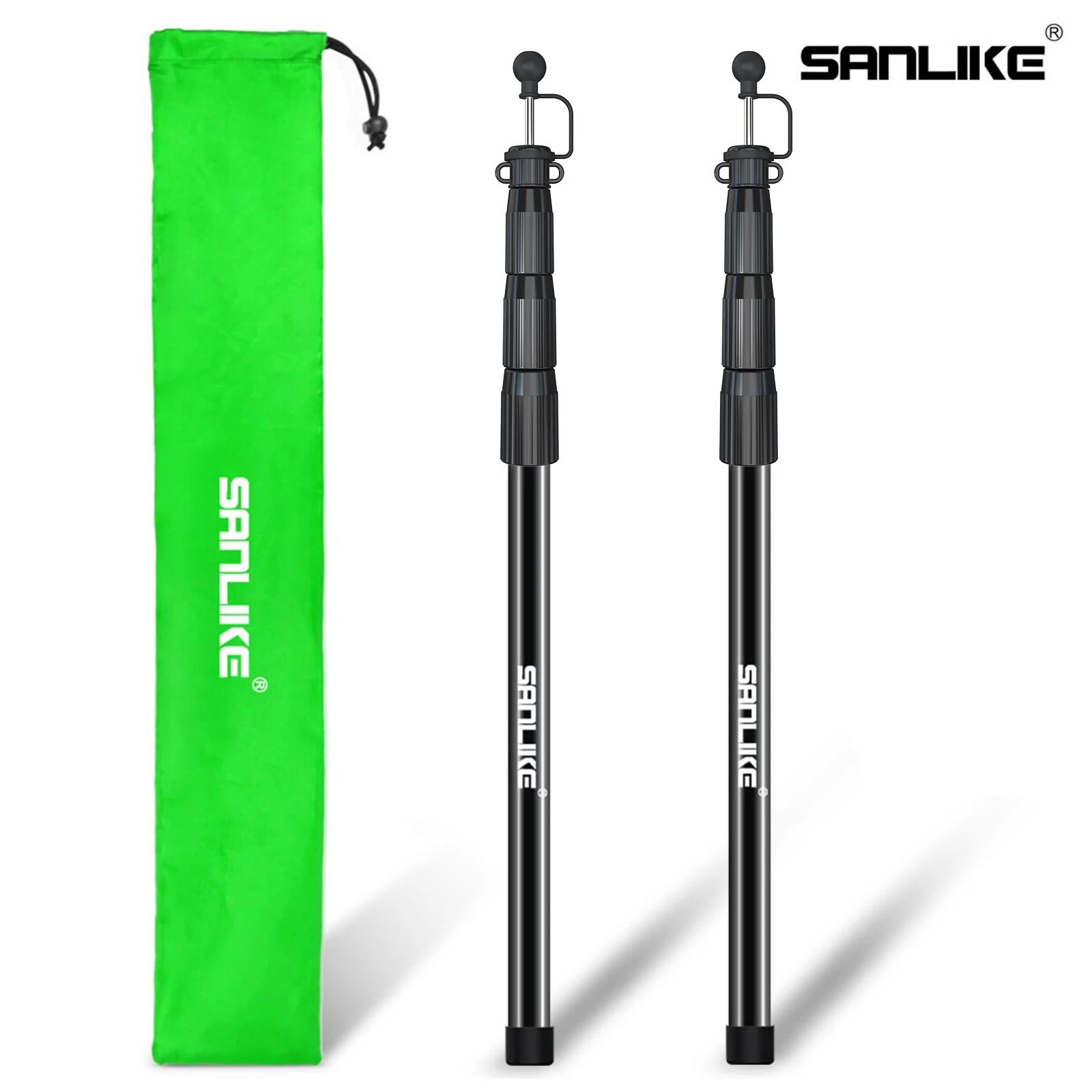 SANLIKE 2 Piece Fibreglass Tent Poles Portable Retractable Shelter Tarp Poles For Camping Tents Outdoor Sports Accessories