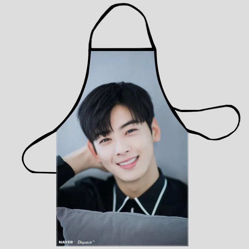 Cha EunWoo Pattern Oxford Fabric Apron For Men Women Bibs Home Cooking Baking Cleaning Aprons Kitchen Accessory