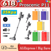 Proscenic P11 Mopping Cordless Vacuum Cleaner, 35Kpa Suction, 0.65L Dustbin, 5-Stage Filtration System, 2000Mah Battery
